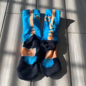 Teal and Orange Nike Elite Socks